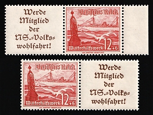 1937 Third Reich, Germany, Se-tenants, Zusammendrucke