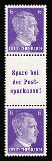 1941 6pf Third Reich, Germany, Se-tenant, Zusammendrucke