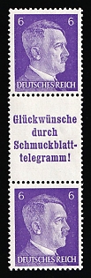 1941 6pf Third Reich, Germany, Se-tenant, Zusammendrucke