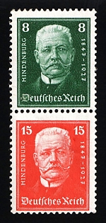 1927 Weimar Republic, Germany, Se-tenant, Zusammendrucke