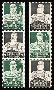 1934 Third Reich, Germany, Se-tenants, Zusammendrucke