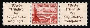 1937 Third Reich, Germany, Se-tenant, Zusammendrucke