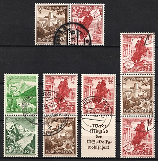 1938 Third Reich, Germany, Se-tenants, Zusammendrucke