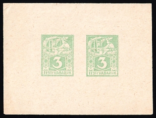 1922 3m Estonia, Type A, PROOF
