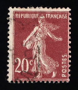 1903 20c France, DOUBLE Printing