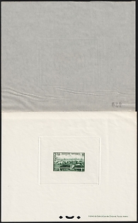 1940 2.5fr+2fr France, Proof Sheetlet with Curtain, Epreuve de Luxe, Deluxe Presentation Miniature Sheet