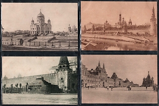 1st Model Type-Lithography of Gosizdat, Moscow, Soviet Union, Group of Picture Postcards