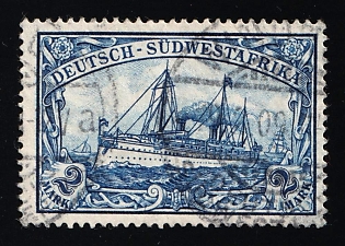 1901 2m South West Africa, German Colonies, Kaiser’s Yacht, Germany, Signed