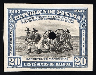 1948 20c Republic of Panama, Imperforate, Annulated