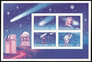 1986 Saint Vincent and the Grenadines, Imperforate, Souvenir Sheet, Trial Color Proofs