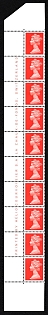 1967-70 Great Britain, Queen Elizabeth II, 'Machin' Definitive Issue, Without Denomination, Margin, Printed By Helio Courvoisier S.A., La Chaux de Fonds, Switzerland
