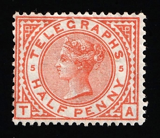 1876-81 0.5d Great Britain, Post Office Telegraph Stamp