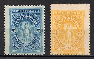 1890 Republic of El Salvador, SHIFTED Perforation