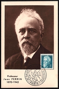 1952 (10 Nov) French Republic, 'Professor Jean Perrin', Commemorative Picture Postcard franked with 8f