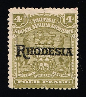 1909 4d Rhodesia, British Colonies
