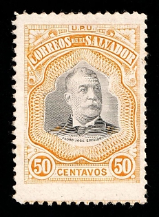 1906 50c, Republic of El Salvador, SHIFTED Perforation
