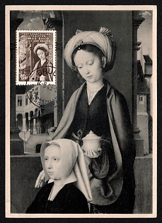 1949 Kingdom of Belgium, 'Gerard David Exposition. Bruges' Commemorative Picture Postcard franked with 1.75fr