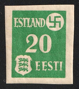 1941 20k Estonia, German Occupation, Germany, Imperforate