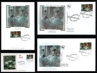 1970 French Republic, 'The Impressionists, Edgar Degas', First Day Covers and Picture Postcards, tied by Commemorative Cancellation, Thematic Group
