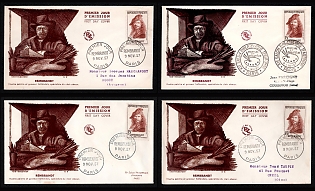 1957 (9 Nov) French Republic, 'Rebrandt Self-Portrait' First Day Covers Collection franked with 15f, tied by 'Premier Jour Paris' Commemorative Cancellations, Thematic Group