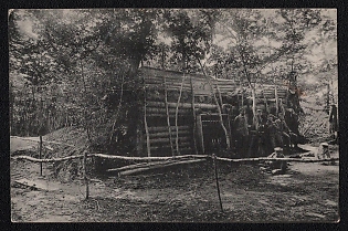1915 German Empire 'War Pictures from the West: Strong Blockhoese Dougout', Military Picture Postcard