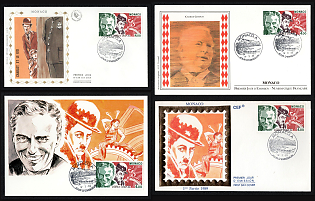1989 (14 Mar) Principality of Monaco, 'Charlie Chaplin Tributes and Portraits' First Day Covers Collection franked with 4f, tied by 'Monaco A Jour D'Emission' Commemorative Cancellations, Thematic Group