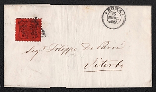 1868 (5 Nov) Letter sheet from Roma (Papal States, Italy) to Viterbo (Papal States, Italy), franked by Papal States 10c (Papal States, Italy), canceled by Roma postmark. Arrive in Viterbo November 6, 1868