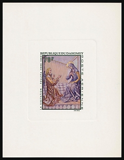1968 70fr Christmas, Republic of Dahomey (Benin), Proof Sunken Sheetlet