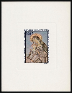 1968 100fr Virgin and Child, Republic of Dahomey (Benin), Proof Sunken Sheetlet