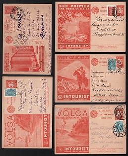 1930-33 Soviet Union, Group of Advertising and Propaganda Postcards