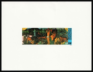 1985 550fr Jahre Gaudin-Museum, French Polynesia, Airmail, Epreuve de Luxe, Deluxe Proof Sheetlet