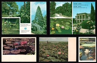 1966-76 Soviet Union, USSR, Russia, 'State Nikitsky Botanical Garden in Crimea. Water Lilies and Aquatic Plants', Postal Picture Stationery Postcards, Small Thematic Collection, Mint