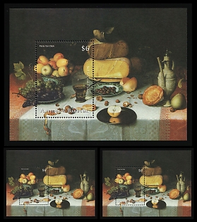 2001 'Still Life with Cheeses' by Van Dyck, Antigua and Barbuda, Souvenir Sheets