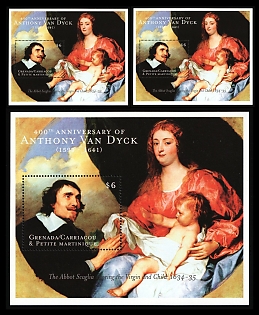 2001 The 400th Anniversary of Anthony Van Dyck, Grenada, Carriacou and Petite Martinique, Souvenir Sheets