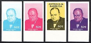 1984 '20th Century Leaders: Winston Churchill', Antigua & Barbuda, Imperforate Trial Color Proofs, Margins