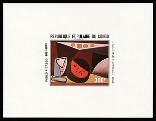 1981 300fr 'Still Life with Pasteque' by Pablo Picasso, Republic of the Congo, Airmail, Imperforate Proof Sheetlet
