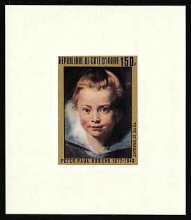 1978 150fr 'Head Child Baby' by Rubens, Republic of Cote d'Ivoire (Ivory Coast), Imperforate Proof Sheetlet