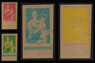 1972 Christmas, Republic of Equatorial Guinea, Airmail, Imperforate Trial Color Proofs, Margins