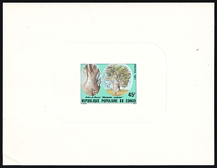 1981 45fr Tree of Brazza, Republic of the Congo, Proof Sunken Sheetlet