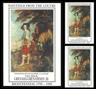 1993 Paintings from the Louvre Museum, Grenadines of Grenada, Souvenir Sheets