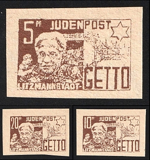 1944 Litzmannstadt Ghetto, Lodz, Poland, Jewish Getto Post, Forgeries