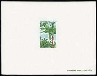 1969 5f  Useful plants: Banana plant, Malagasy Republic, Epreuve de Luxe, Deluxe Presentation Miniature Sheetlet