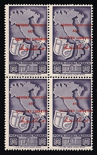 1946 80cmi Barletta - Trani, Polish II Corps in Italy, Poland, DP Camp, Displaced Persons Camp, Block of Four