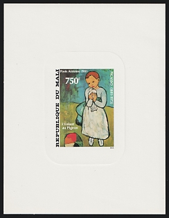 1981 500fr 100th Anniversary of Pablo Picasso, 'Child with a dove' by Pablo Picasso, Republic of Mali, Proof Sunken Sheetlet