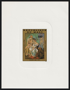 1983 680fr 10th Anniversary of Pablo Picasso's death, 'Acrobat family with monkeys' painting by P. Picasso, Republic of Mali, Proof Sunken Sheetlet