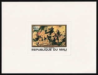 1978 200fr 'The Battle of the Amazons (Detail)' by Peter Paul Rubens, The 400th Birth Anniversary of Rubens, Republic of Mali, Airmail, Proof Sunken Sheetlet