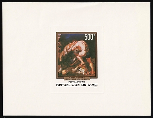 1978 500fr 'Hercules and the Nemean Lion' by Peter Paul Rubens, The 400th Birth Anniversary of Rubens, Republic of Mali, Airmail, Proof Sunken Sheetlet