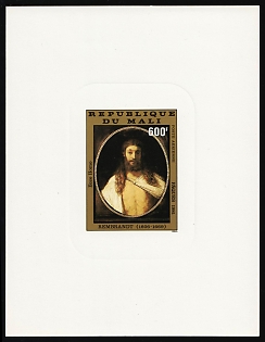 1981 600fr 'Ecce Homo' by Rembrandt, Easter, Republic of Mali, Airmail, Proof Sunken Sheetlet