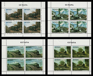 1990 Steam Locomotives, Co-operative Republic of Guyana, Miniature Sheets