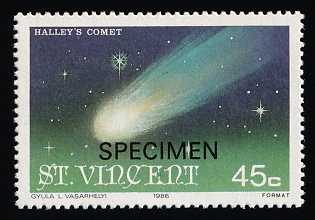 1986 45c Appearance of Halley's comet, Halley's comet, Saint Vincent and the Grenadines, Specimen